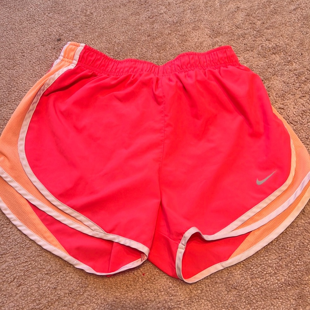 Hot pink with orange Nike athletic shorts